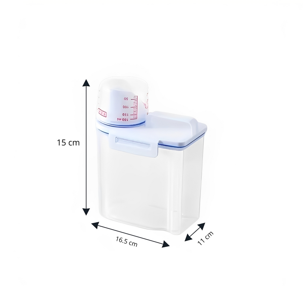 Contenedor hermético con taza medidora