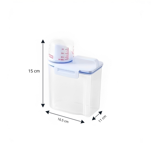 Contenedor hermético con taza medidora